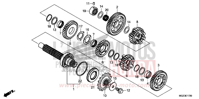 TRANSMISSION (COUNTERSHAFT) for CBR500R ABS GRAPHITE BLACK (NHB01) from 2013